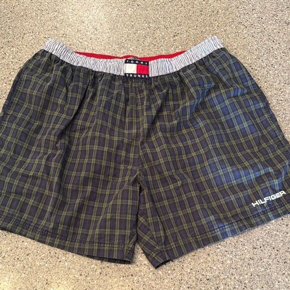 TOMMY HILFIGER Vintage Tommy Trunks Plaid Swim Trunks - Picture 2 of 11